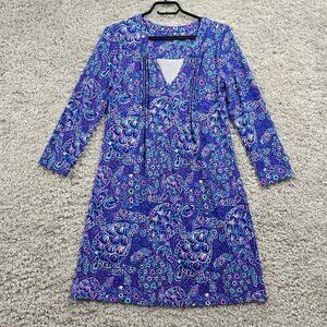 Lilly Pulitzer Aubrey Women Shift Dress‎ Size Small Turtle Print Resort Vacation